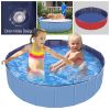 Foldable Pet Swimming Pool PVC Kiddie Baby Dog Swim Pool Bathing Tub Playmat Kids Pools - Blue