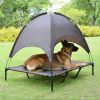 Elevated Pet Dog Bed Tent with Canopy, Pet Puppy Bed Outdoor Tent House, Breathable Portable Dog Cushion with Sun Canopy Double-Layer Camp Tent - Medi