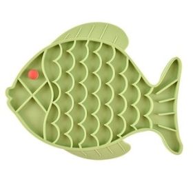 Anti-Choke Pet Dish Feeding New Slowly Eating Dog and Cat Feeder Bowl Food Eat Slowly Down Puppy Feed Cup Diet Dish Fish Shape Eating Tray - green