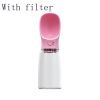 Pet Water Cup Outdoor Portable Water Bottle - Pink With filter - 550ML