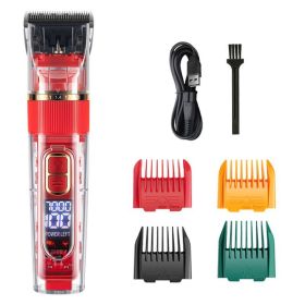 Dog Hair Clippers Set Low Noise Rechargeable Cordless For Dogs; Dog Grooming Clippers - Red - Standard Version