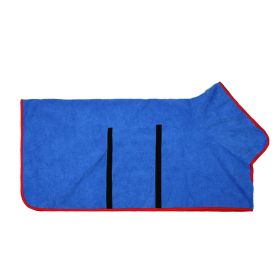 Pet Bath Towel For Dog & Cat; Microfiber Dog Bathrobe; Absorbent Cat Towel; Quick Dry Pet Bathrobe - Royal Blue - M