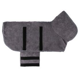 Pet Bath Towel For Dog & Cat; Microfiber Dog Bathrobe; Absorbent Cat Towel; Quick Dry Pet Bathrobe - Grey - XS