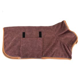 Pet Bath Towel For Dog & Cat; Microfiber Dog Bathrobe; Absorbent Cat Towel; Quick Dry Pet Bathrobe - Coffee - L