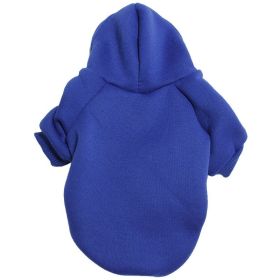 Pet Sweatshirt With Hoodie; Machine Washable Sweater For Dogs Puppies Sweater Clothes Apparel - Blue - M