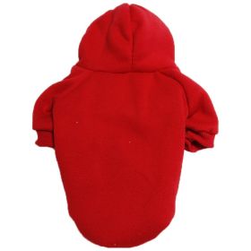 Pet Sweatshirt With Hoodie; Machine Washable Sweater For Dogs Puppies Sweater Clothes Apparel - Red - M