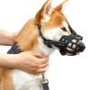 Dog Muzzle Dogs; Prevents Chewing and Biting; Basket Allows Panting and Drinking-Comfortable; Humane; Adjustable; With light reflection - Reflective b