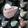 Pet Car Seat For Small Dog & Cat; Cat Safety Seat Anti-dirty Cushion Dog Cage; universal For All Models - Pink-Coral Fleece