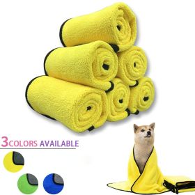 Quick-drying Pet Dog And Cat Towels; Soft Fiber Towels Water-absorbent Bath Towel Cleaning Pet Towel - Yellow - 140*70cm/55.1*27.6in