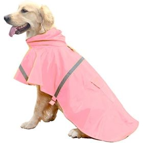 Dog Raincoats for Large Dogs with Reflective Strip Hoodie; Rain Poncho Jacket for Dogs - C3-Lake Blue - [M]