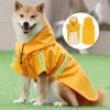 large and small dog raincoat cloak type reflective strip pet raincoat windproof rainproof dog hooded raincoat - yellow - 5XL(33-50 kg)