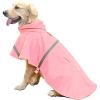 Dog Raincoats for Large Dogs with Reflective Strip Hoodie; Rain Poncho Jacket for Dogs - A1-Yellow - [S/M]