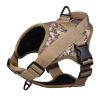 Dog Harness; large dog training tactical chest strap; K9 pet chest strap; vest type reflective dog rope; explosion-proof impulse traction - Blue camou