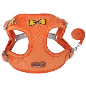 dog Harnesses and dog leash set; Pet Traction Rope Vest Pet Chest Strap Small and Medium Dog Strap Reflective Dog Walking Rope Wholesale - orange - L