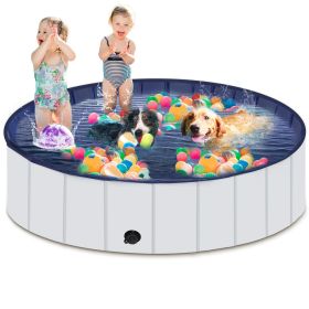 Foldable Dog Pool, Portable Hard Plastic Pet Pool for Dogs and Cats, Sturdy and Durable Pet Wading Pool for Indoor and Outdoor - 63 x 12inches