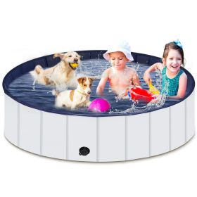 Foldable Dog Pool, Portable Hard Plastic Pet Pool for Dogs and Cats, Sturdy and Durable Pet Wading Pool for Indoor and Outdoor - 47 x 12inches