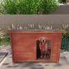 Outdoor Wooden Dog Kennel with leg protectors in backyard Dog House for small to medium dogs - as Pic