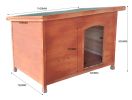 Outdoor Wooden Dog Kennel with leg protectors in backyard Dog House for small to medium dogs - as Pic