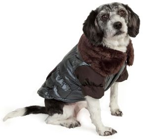 Ultra Fur 'Track-Collared' Metallic Pet Jacket - Medium