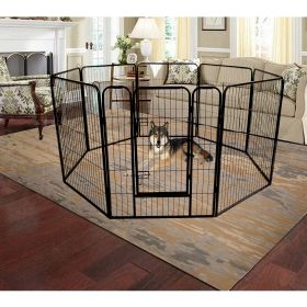 High Quality Wholesale Cheap Best Large Indoor Metal Puppy Dog Run Fence / Iron Pet Dog Playpen - Black