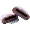 Pet Life 'LYNX' 2-in-1 Travel Connecting Grooming Pet Comb and Deshedder - Brown - Small