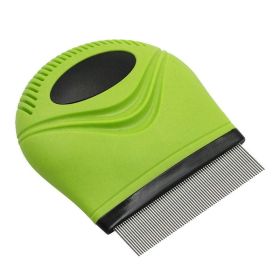 Pet Life 'Grazer' Handheld Travel Grooming Cat and Dog Flea and Tick Comb - Green