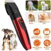 Pet Grooming Kit Rechargeable Cordless Dog Grooming Clippers Low Noise Electric Dog Trimmer Shaver Hair Cutter w/ 4 Guide Combs Scissors Oil - Hair Sh