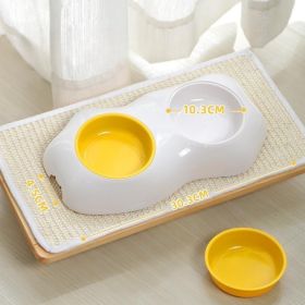 Egg-shaped Pet Bowl Drinking Water Single Bowl Double Bowl Dog Bowls Cute Pet Feeding Bowl Egg Yolk Shaped Food And Water Elevated Bowl Feeder - Doubl