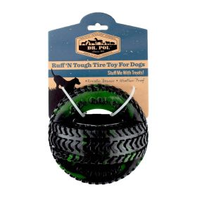 Dr. Pol Green TPR Thread Tire Fetch & Chew Dog Toy for All Dogs. Play, Toss & Tug. 4.5" - Dr. Pol