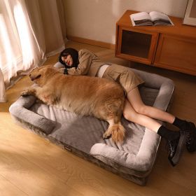 Dog Bed, Bolster Dog Bed with Memory Foam Dog Couch Sofa and Removable Washable Cover - Gray - 27.6*21.7'' Up to 27 lbs