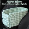 Pet Car Seat For Small Dog & Cat; Cat Safety Seat Anti-dirty Cushion Dog Cage; universal For All Models - Small Plaid Green - Cotton