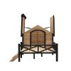 Outdoor Large Wooden Cabin House Style Wooden Dog Kennel with Porch - as Pic