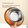 Stainless steel dog bowl; color anti-skid dog bowl; cat bowl - 22cm - Red cartoon