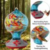 Hummingbird Feeders For Outdoors Hanging; Hand Blown Glass Hummingbird Feeder with Attractive Spiral Pattern For Garden Decor - colorful - 25*15.5*15.