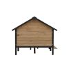 Outdoor Large Wooden Cabin House Style Wooden Dog Kennel with Porch - as Pic