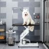 Hydraulic Dog Pet Grooming Table Heavy Duty Big Size Z-Lift Pet Grooming Table - Black White