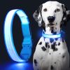 Solar And USB Rechargeable Light Up Pet Collar Waterproof LED Dog & Cat Collars For Night Walking - Yellow - L