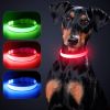 Solar And USB Rechargeable Light Up Pet Collar Waterproof LED Dog & Cat Collars For Night Walking - Red - L