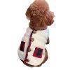 Small and medium dog plush coat; warm and soft dog coat; with scarf; chrismas pet clothing - White [with scarf] - M