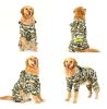 Golden hair raincoat dog Samoye medium-sized large dog border dog raincoat full package four foot pet big dog clothes - Camouflage reflective four leg