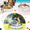 Foldable Dog Pool, Portable Hard Plastic Pet Pool for Dogs and Cats, Sturdy and Durable Pet Wading Pool for Indoor and Outdoor - 63 x 12inches