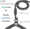 Dual Dog Leash; Double Dog Leash; 360 Swivel No Tangle Walking Leash; Shock Absorbing Bungee for Two Dogs - Black - length:90cm