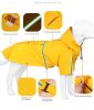 large and small dog raincoat cloak type reflective strip pet raincoat windproof rainproof dog hooded raincoat - Pink - 3XL (14-24kg)