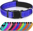 Reflective Dog Collar; Soft Neoprene Padded Breathable Nylon Pet Collar Adjustable for Medium Dogs - Navy Blue - Medium (Pack of 1)