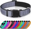 Reflective Dog Collar; Soft Neoprene Padded Breathable Nylon Pet Collar Adjustable for Medium Dogs - Gray - Large (Pack of 1)