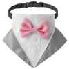 wedding suit dog collar pet saliva towel dog wedding triangle scarf - Grey white triangular scarf collar suit - S