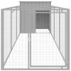 Dog House with Run Light Gray 43.3"x159.4"x43.3" Galvanized Steel - Gray