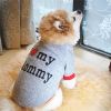 Letter Print Pet Sweater For Dog & Cat; Warm Dog Sweater Soft Cat Sweatshirt; Winter Pet Apparel - Light Grey - XS