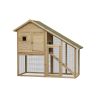 55" L 2-Tier Wooden Rabbit Hutch Bunny Cage Small Animal House with Ramp, Waterproof Roof, Removable Tray and Outdoor Run - as Pic