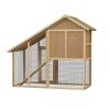 55" L 2-Tier Wooden Rabbit Hutch Bunny Cage Small Animal House with Ramp, Waterproof Roof, Removable Tray and Outdoor Run - as Pic